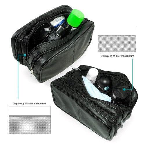 Lavievert Genuine Leather Toiletry Bag Grooming Shaving Accessory Kit with 3-layered Storage & Handle Strap - Toytexx Lavievert Genuine Leather Toiletry Bag Grooming Shaving Accessory Kit with 3-layered Storage & Handle Strap - Toytexx